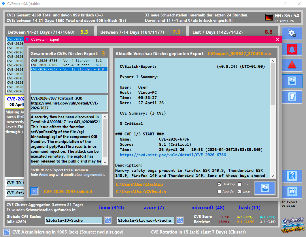 CVEwatch Screenshot 8