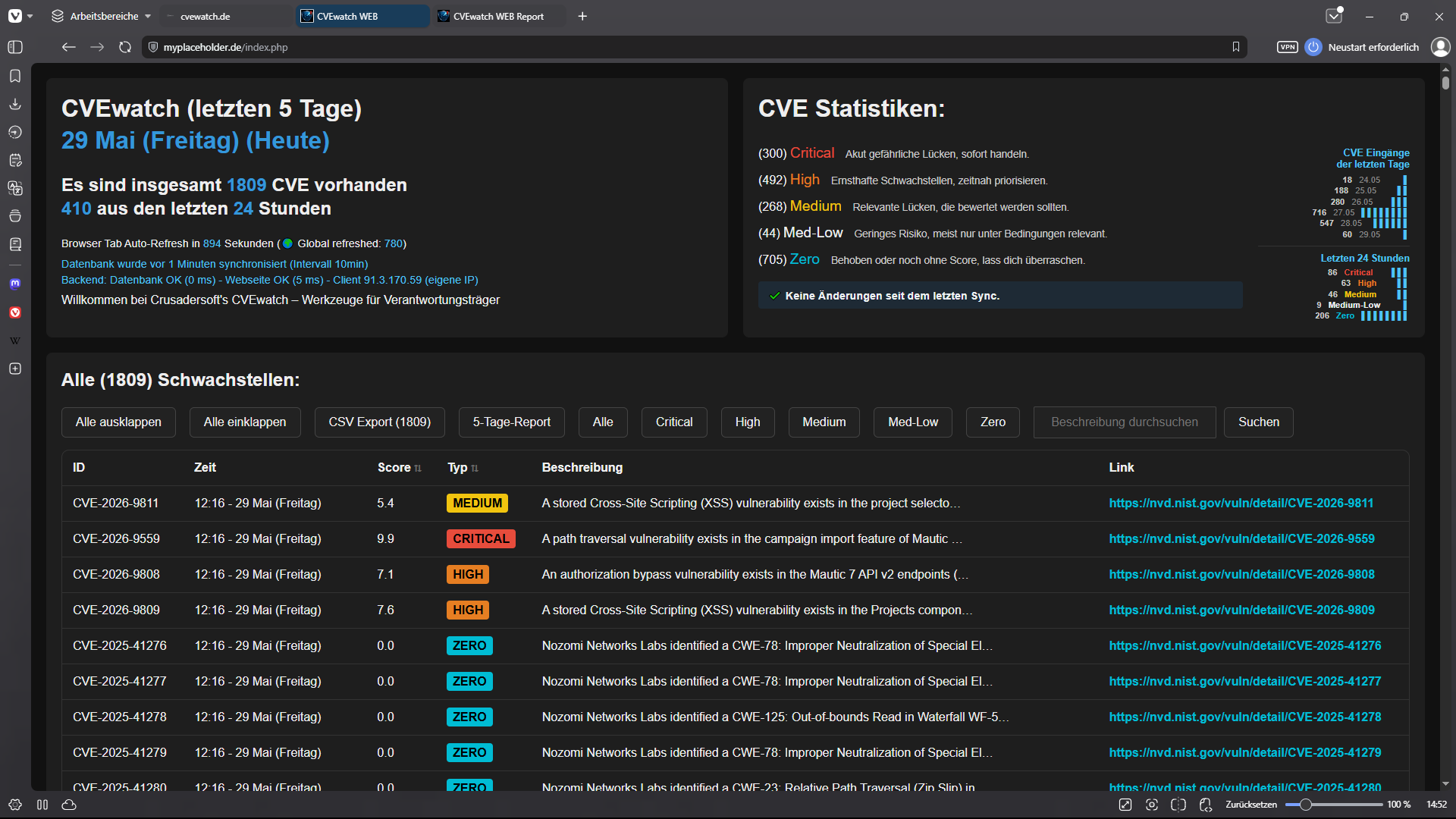 CVEwatch Screenshot 3
